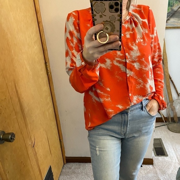 Anthropologie Yoana Baraschi Printed Loose Blouse - Picture 1 of 12